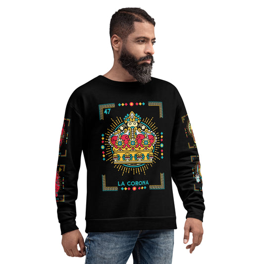 Premium Fleece-Lined Loteria Black Sweatshirt/ Pijama Top