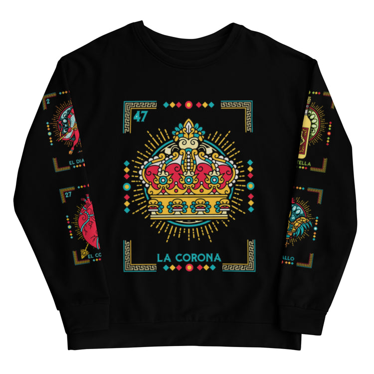 Premium Fleece-Lined Loteria Black Sweatshirt/ Pijama Top