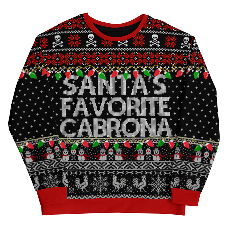 Premium Fleece-lined Santa's Favorite Cabrona Navidad Sweatshirt