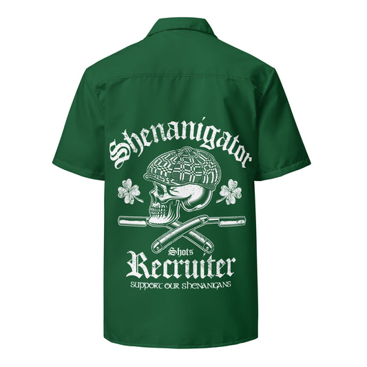 St. Patrick's Shenanigator Irish Skull Button Down Unisex button shirt