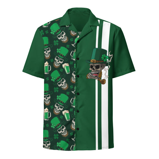 St. Patrick's Shenanigator Irish Skull Button Down Unisex button shirt