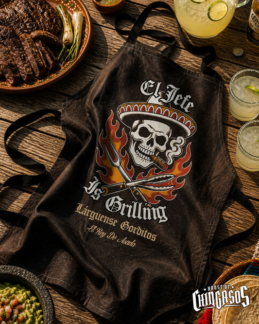 El Jefe Is Grilling - Asada Strapped Apron