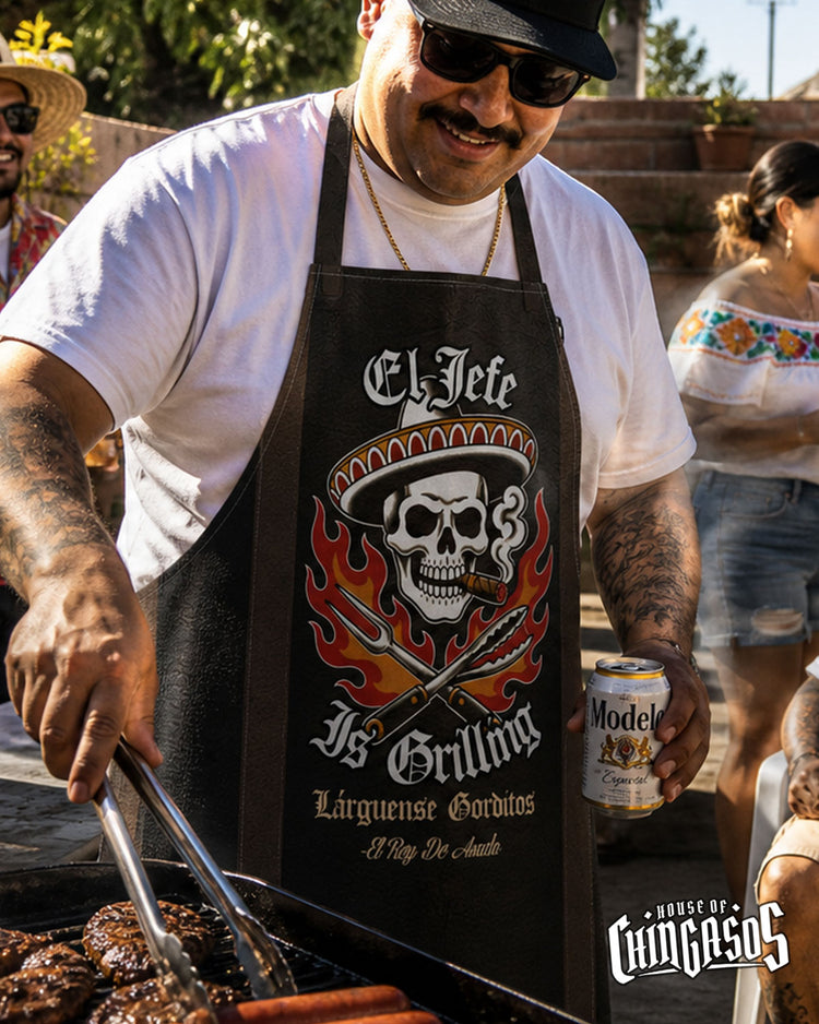 El Jefe Is Grilling - Asada Strapped Apron