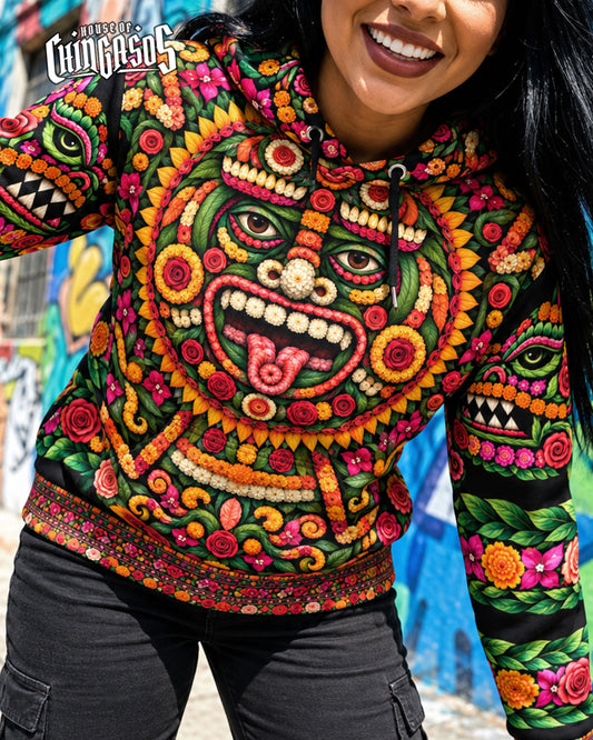 Xiuhpohualli Las Flores Vida Hoodie