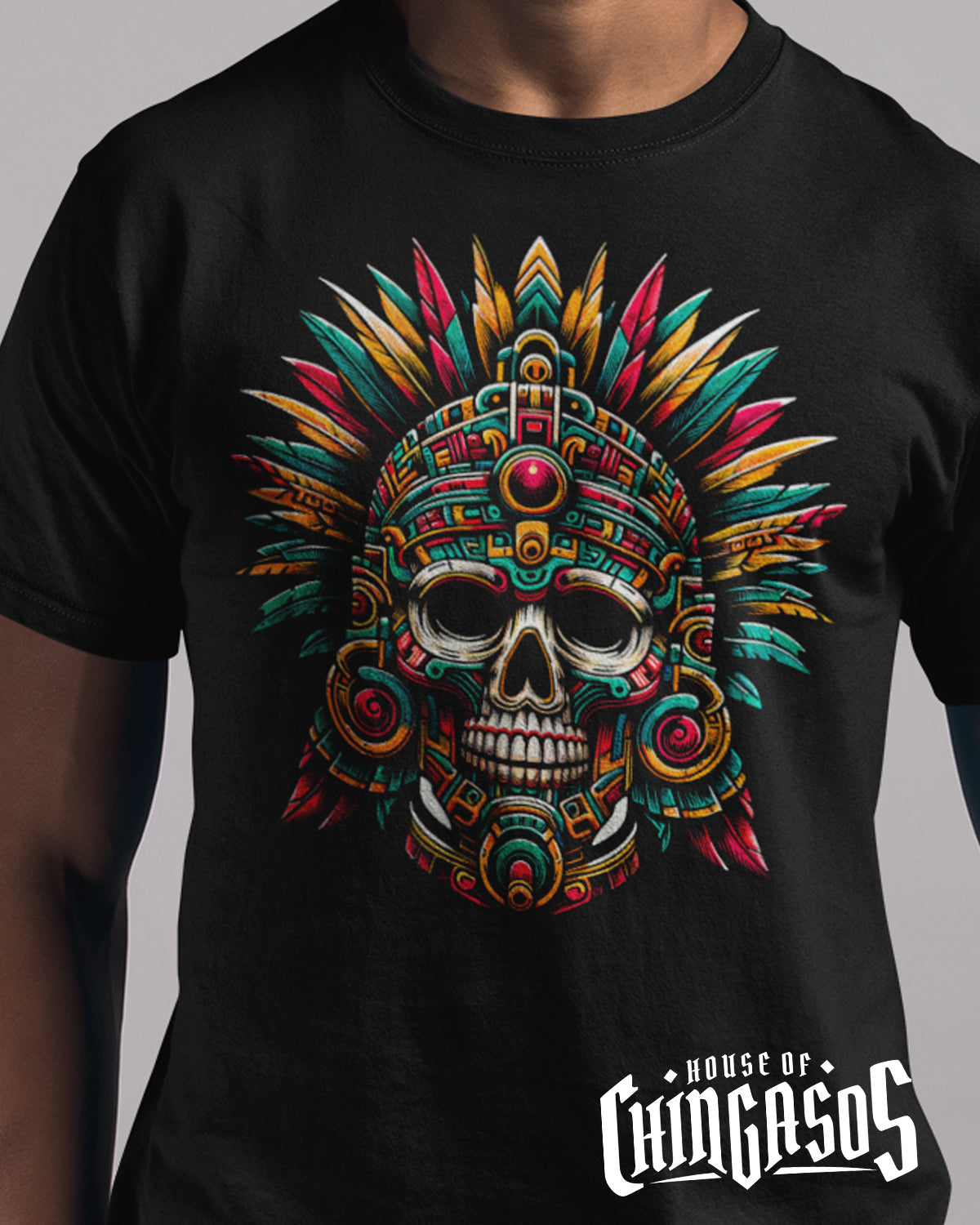 Azteca Warrior Calavera T-Shirt – House Of Chingasos