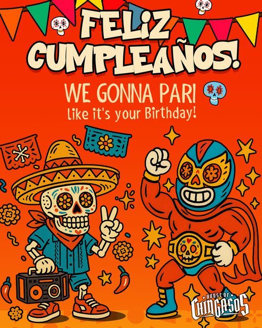 We Gonna Pari Like It's Your Birthday Folk Art Birthday Card