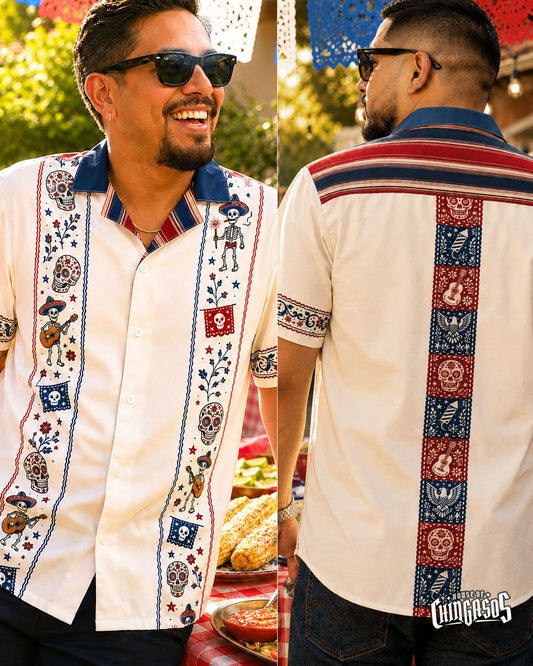 Calacas 4th of July Guayabera