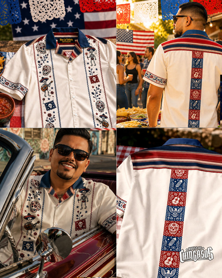 Calacas 4th of July Guayabera