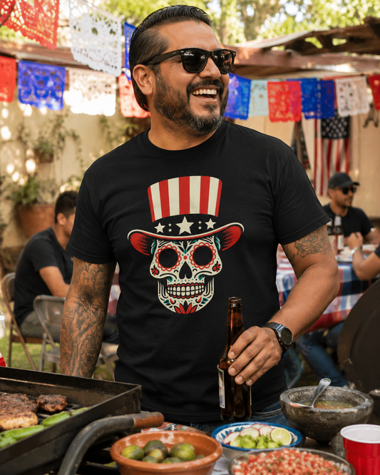 El Mexicano 4th Of July Calacas T-Shirt