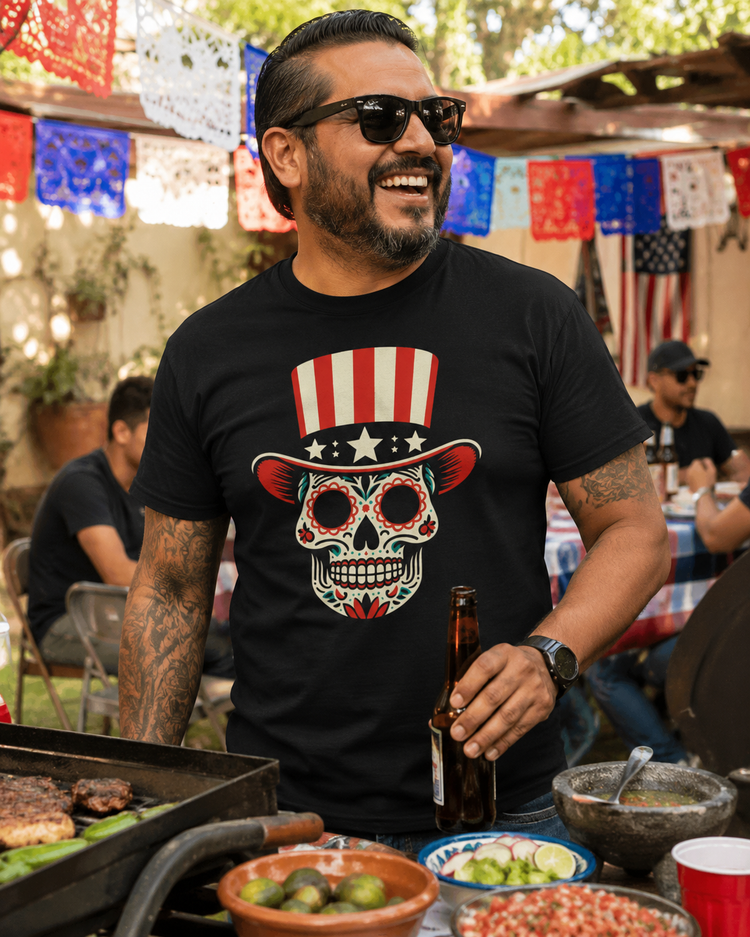 El Mexicano 4th Of July Calacas T-Shirt
