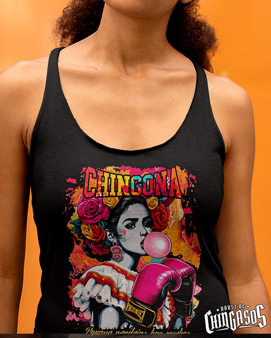 Chingona Racerback Ladies Tank Top