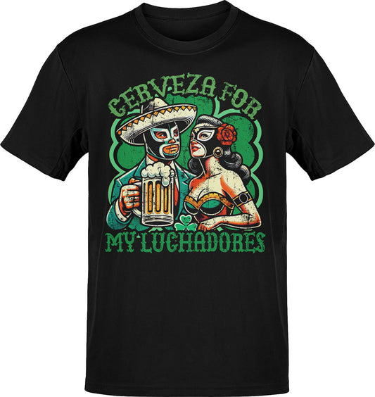 Cerveza For My Luchadores Old School St. Patrick's T-Shirt