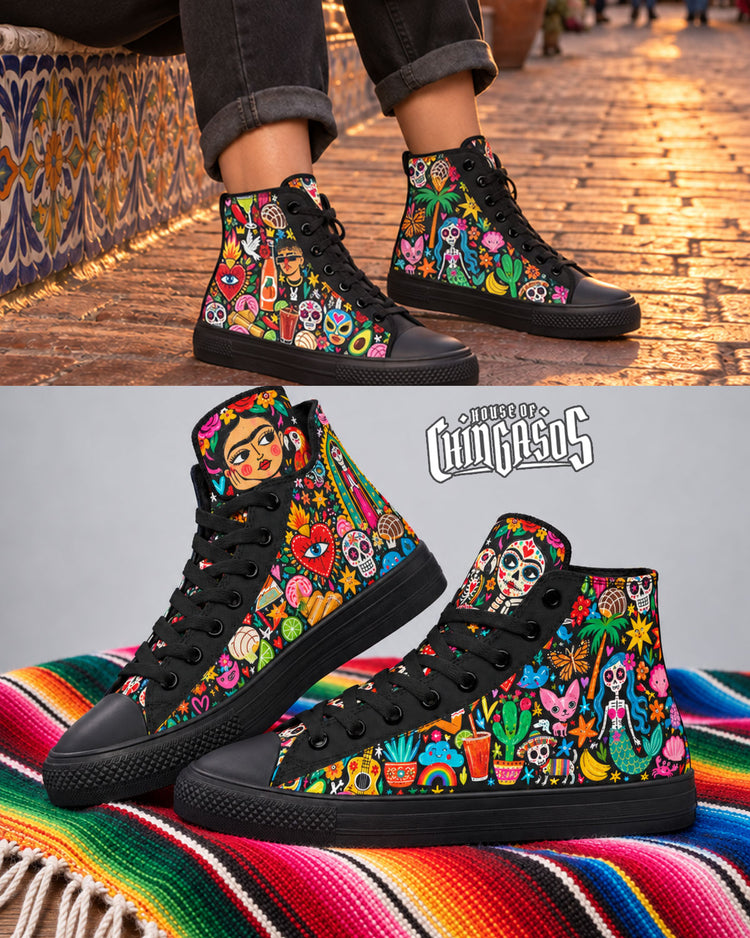 Mi Corazon Chingona High Tops  ( white or black sole )