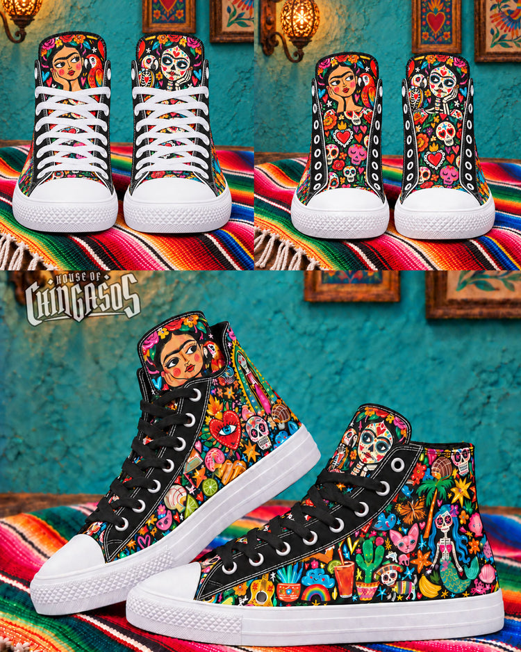 Mi Corazon Chingona High Tops  ( white or black sole )