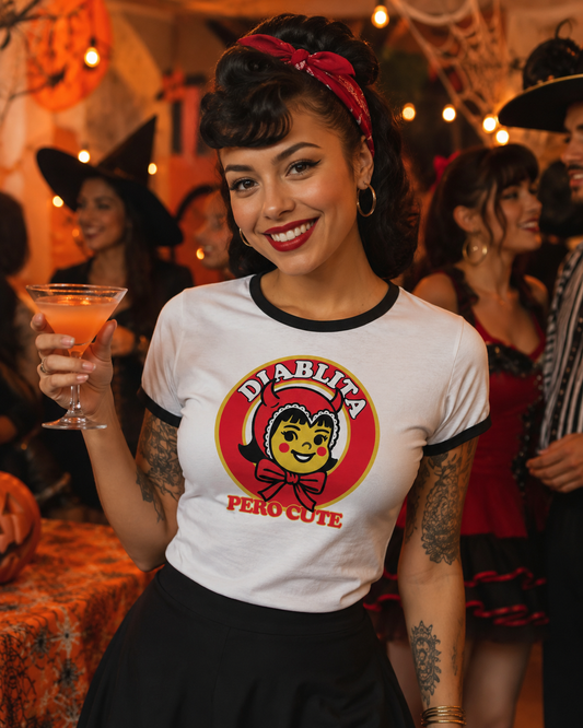 Diablita Pero Cute Ringer Tee