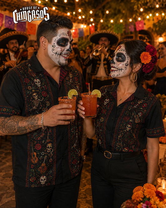 Dia De Los Muertos Guayabera