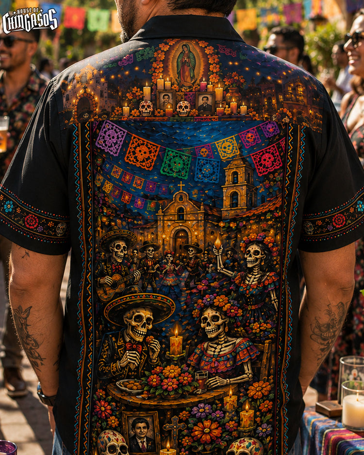 Dia De Los Muertos Guayabera