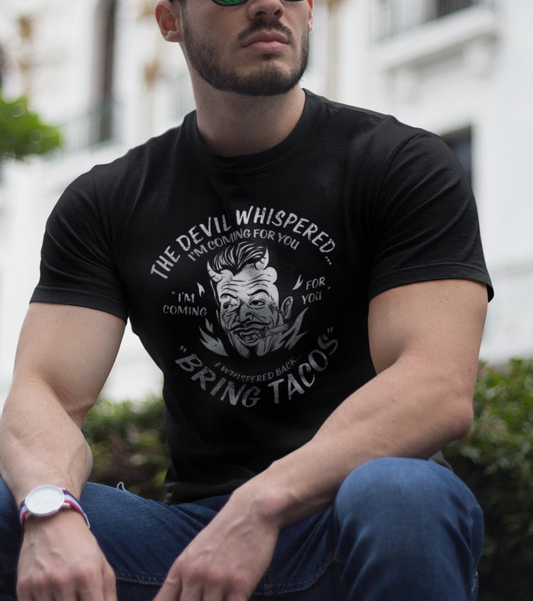 The Devil Whispered Vintage Greaser T-Shirt (Front Print)