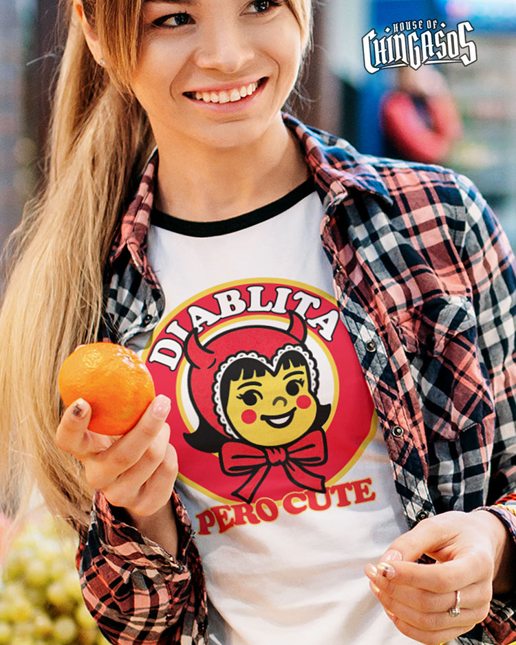 Diablita Pero Cute Ringer Tee