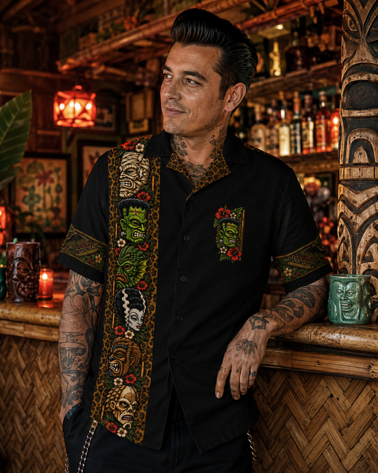 Monster Safari Vintage Button Up
