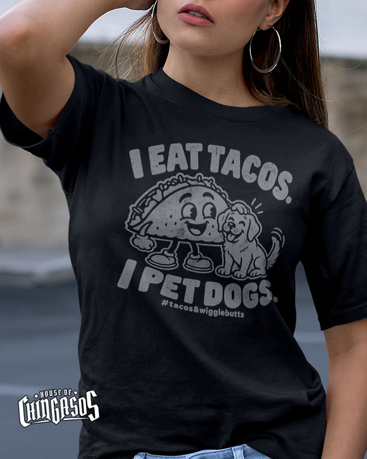 I Eat Tacos. I Pet Dogs. Old School T-Shirt