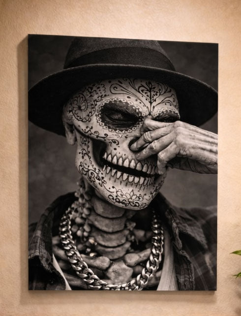 El Jefe Calavera Guacala Bathroom Canvas 16" * 20"