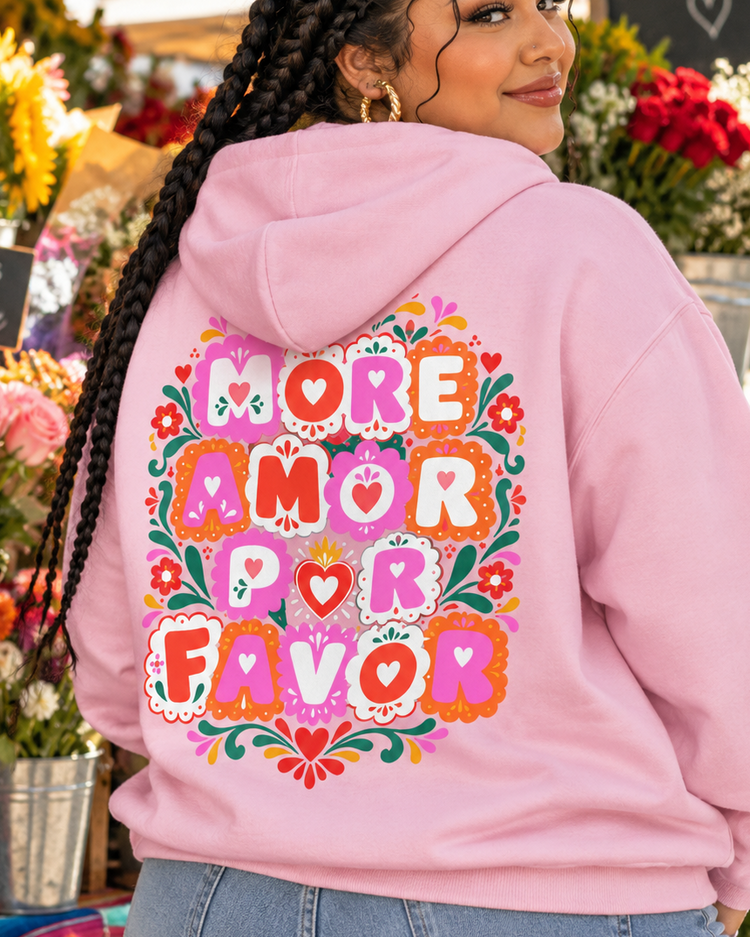 More amor por favor floral Hoodie