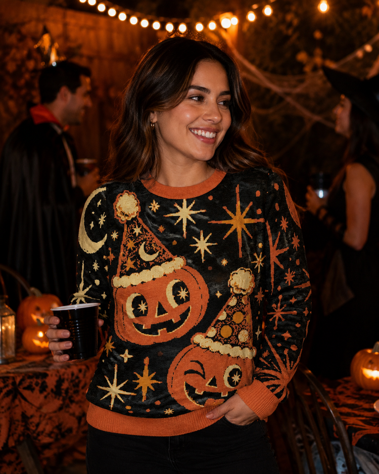 Midnight Pumpkin Club Sweater