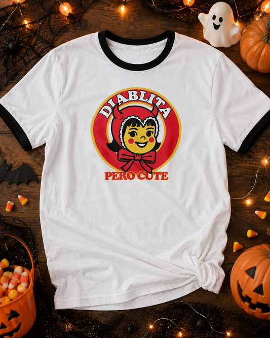 Diablita Pero Cute Ringer Tee