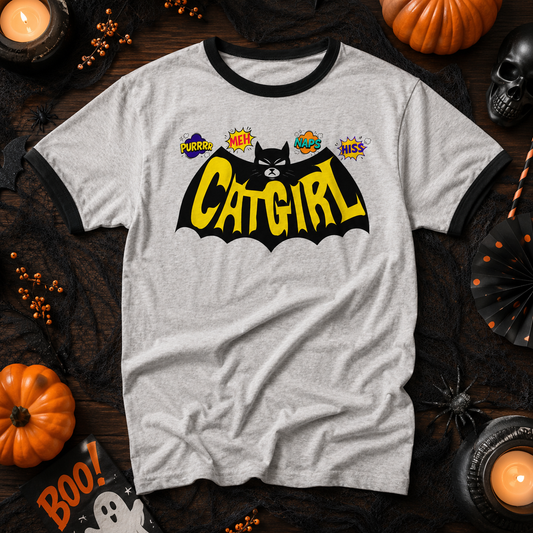 The Cat Girl Bat Action Ringer Tee