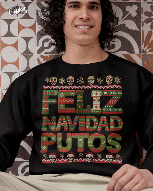 Feliz Navidad Faux Knit Sweatshirt