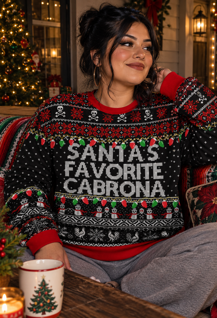 Santa's Favorite Cabrona Navidad Sweatshirt -  Fleece-lined