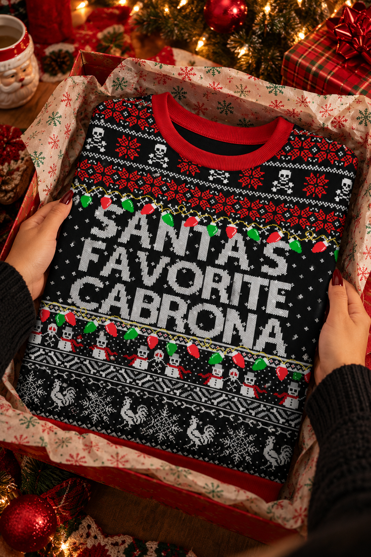 Santa's Favorite Cabrona Navidad Sweatshirt -  Fleece-lined
