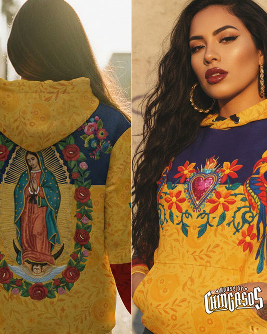 Virgen Las Flores All Faux Embroidered Hoodie
