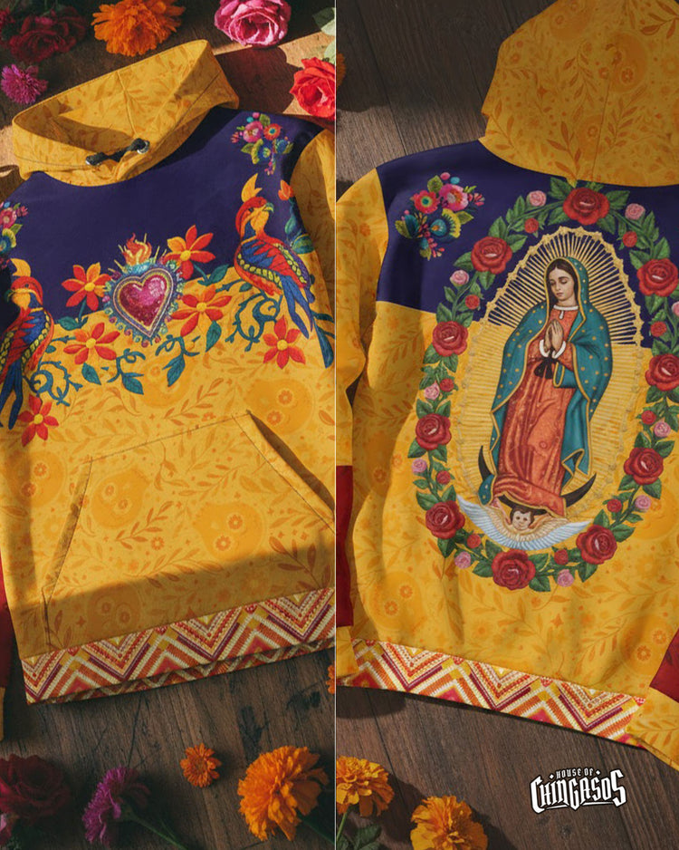 Virgen Las Flores All Faux Embroidered Hoodie