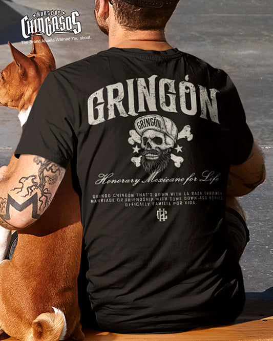 Gringón - Honorary Mexicano Por Vida Tee ( Front Pocket & Back Print )