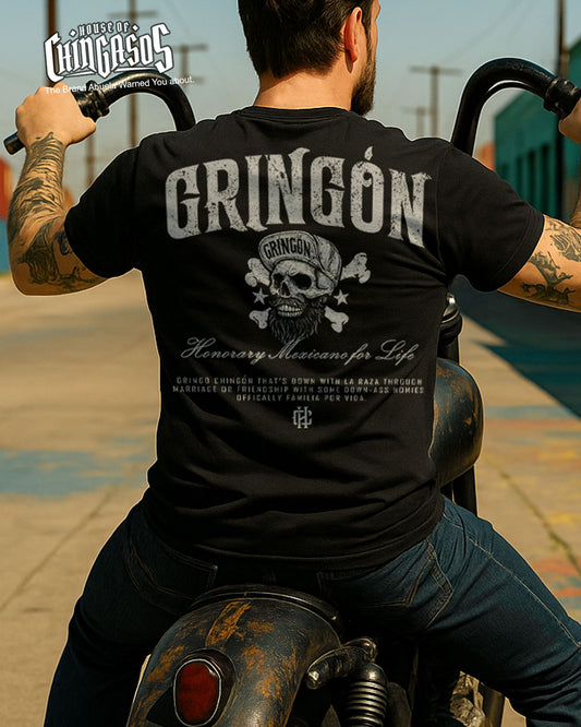 Gringón - Honorary Mexicano Por Vida Tee ( Front Pocket & Back Print )