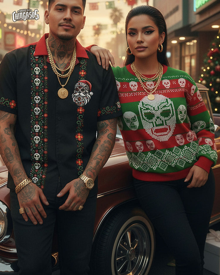 Feliz Luchadores Navidad Sweatshirt - Fleece Lined