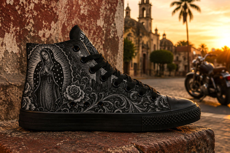 RAZA Art De La Calle Virgen High Tops ( Black or White Sole )