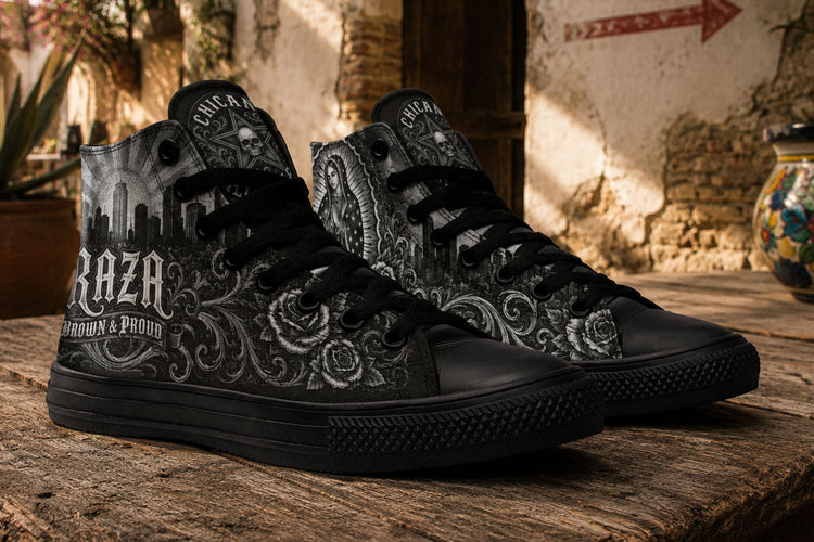 RAZA Art De La Calle Virgen High Tops ( Black or White Sole )