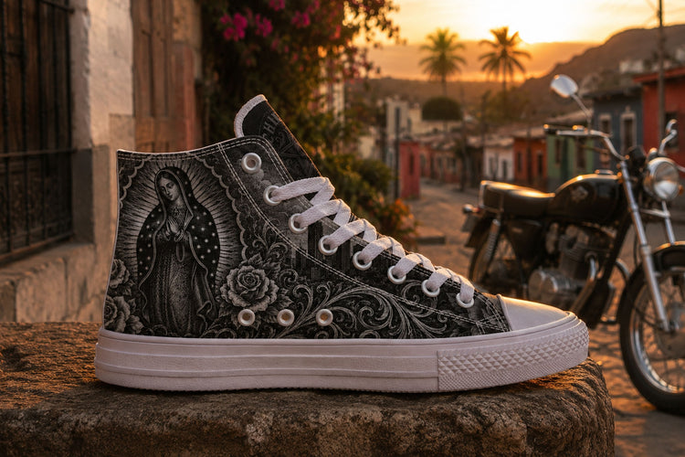 RAZA Art De La Calle Virgen High Tops ( Black or White Sole )