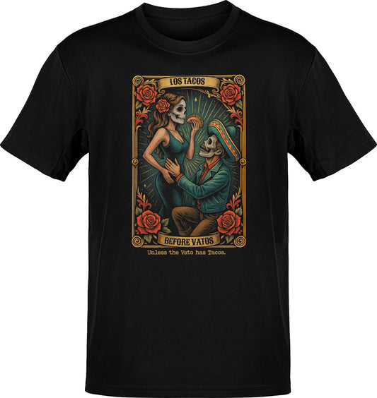 Los Tacos Before Vatos Tarot Card T-Shirt