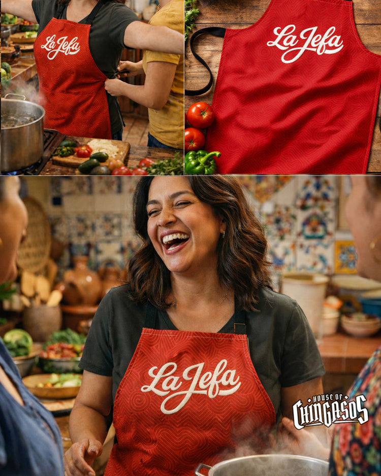 La Jefa Cocina Apron ( Faux Embroidered Print)