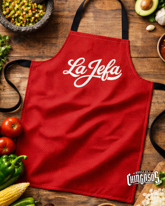 La Jefa Cocina Apron ( Faux Embroidered Print)