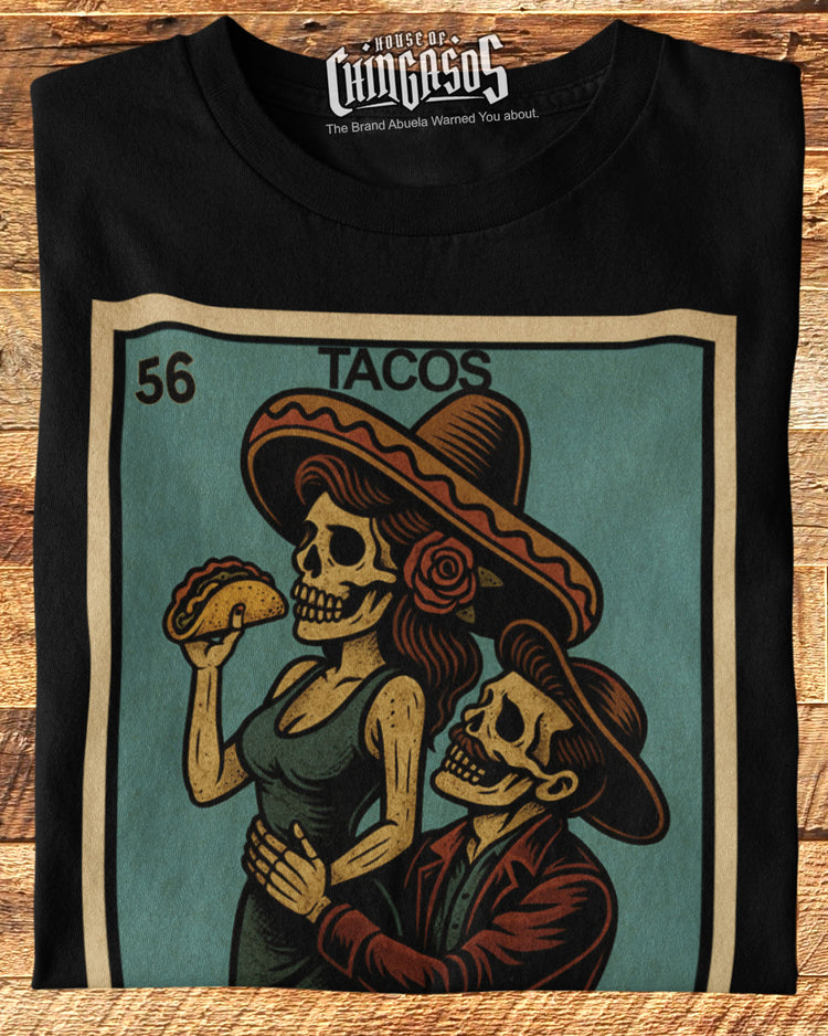 Tacos Before Vatos Loteria T-Shirt