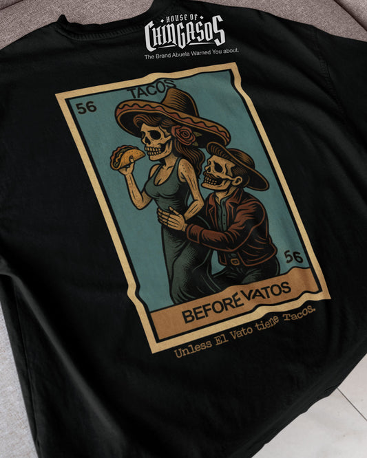 Tacos Before Vatos Loteria T-Shirt