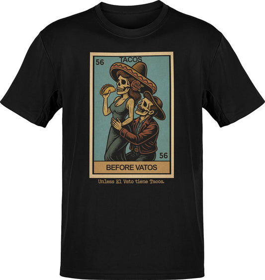 Tacos Before Vatos Loteria T-Shirt