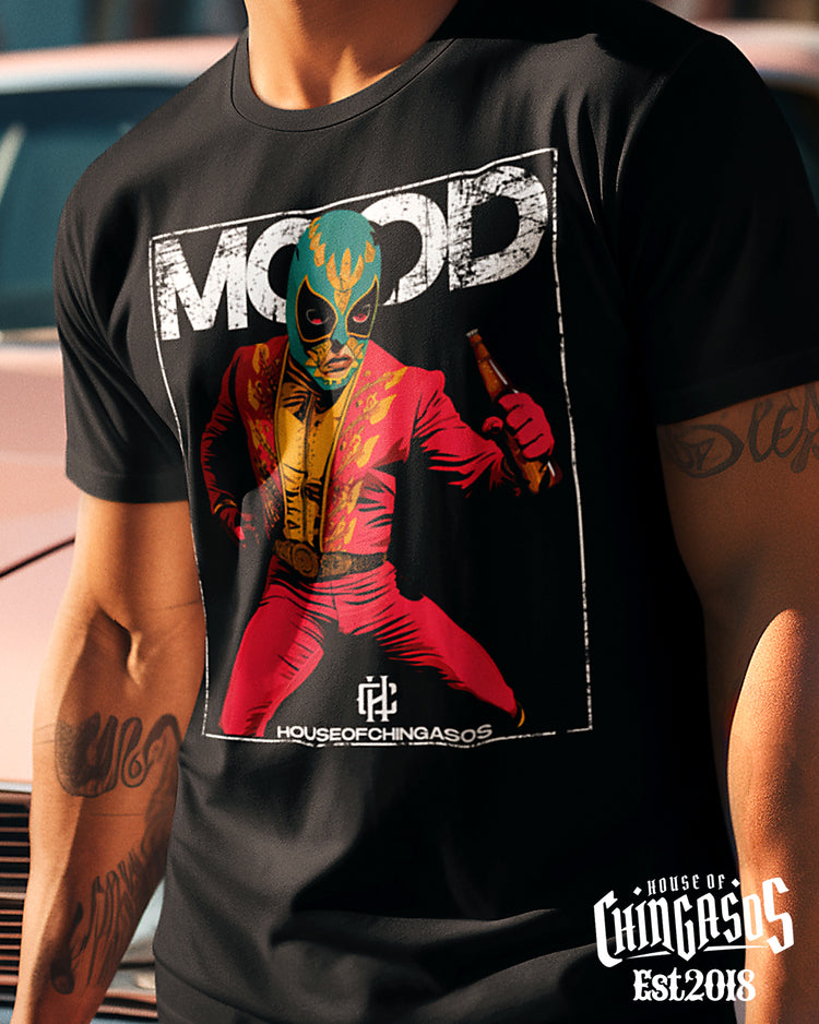 Premium Luchador Mood Cerveza Mexicana T-shirt (Greaser Black)