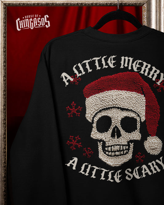 A Little Merry A Little Scary ( Embroidered-Look ) Sweatshirt