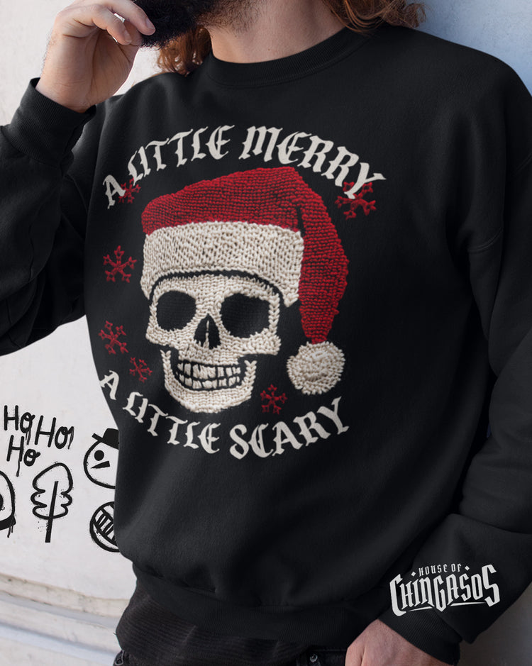 A Little Merry A Little Scary ( Embroidered-Look ) Sweatshirt